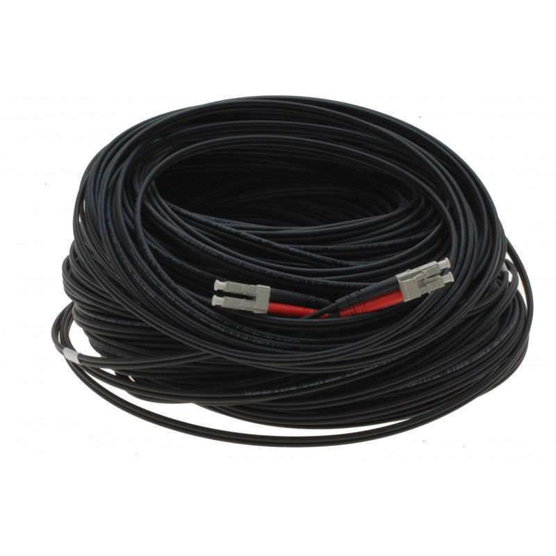 Fiberoptisk kabel med fleksibel armering af rustfrit stål - multimode LC, 120 meter Fiberoptisk kabel med fleksibel armering af rustfrit stål - multimode LC, 120 meter