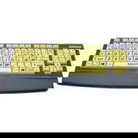 Oversized USB keyboard til svagtseende, handicappede eller børn, dansk layout, indbygget USB HUB, høj kontrast