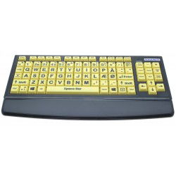 Oversized USB keyboard til svagtseende, handicappede eller børn, dansk layout, indbygget USB HUB, høj kontrast